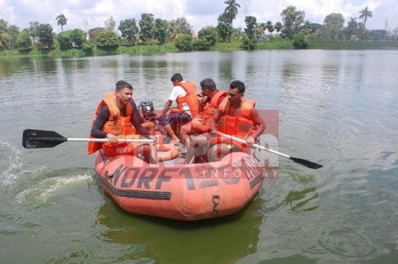 Mock drill on flash floods rescue mission held by NDRF Mock drill on flash floods rescue mission held by NDRF